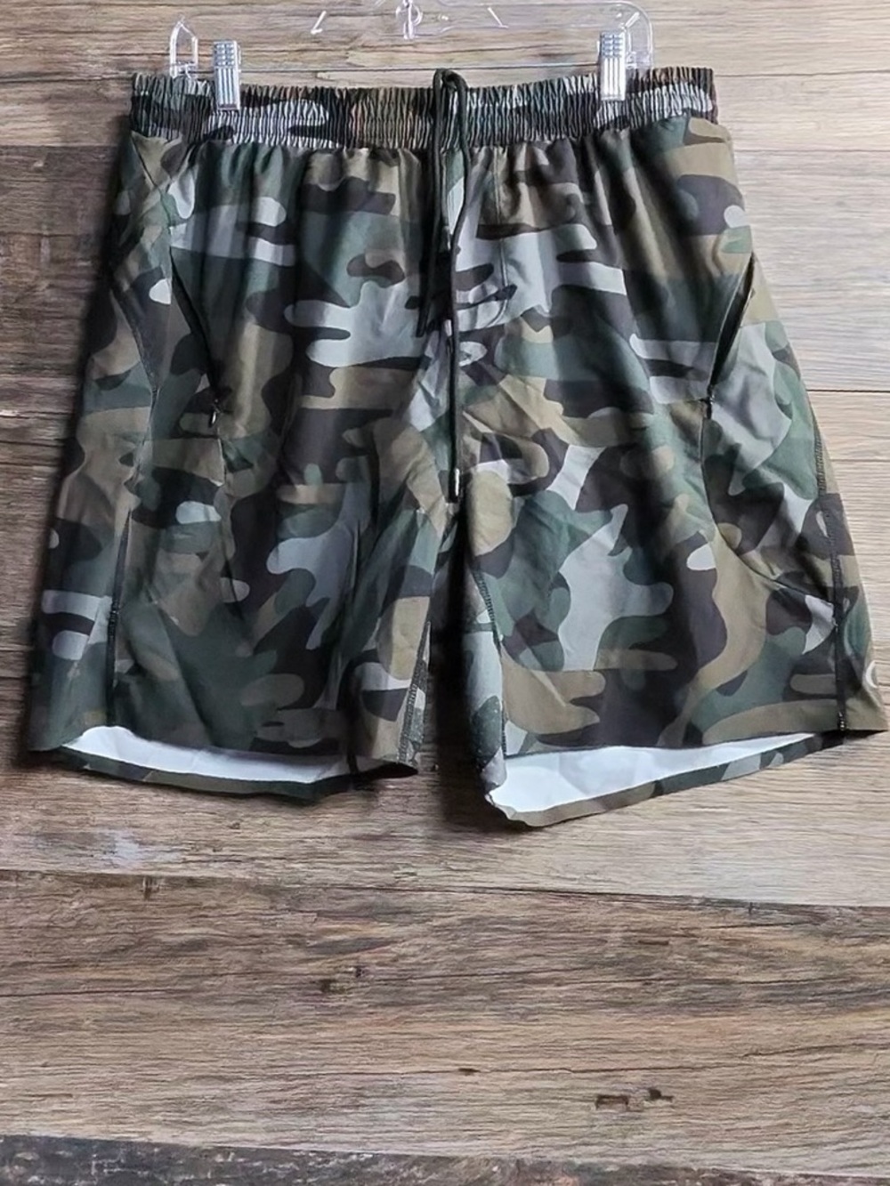 ZYIA Men's Camo Athletic Shorts - Green, Brown & Black